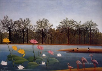  rousseau - Die Flamingos 1907 Henri Rousseau Post Impressionismus Naive Primitivismus